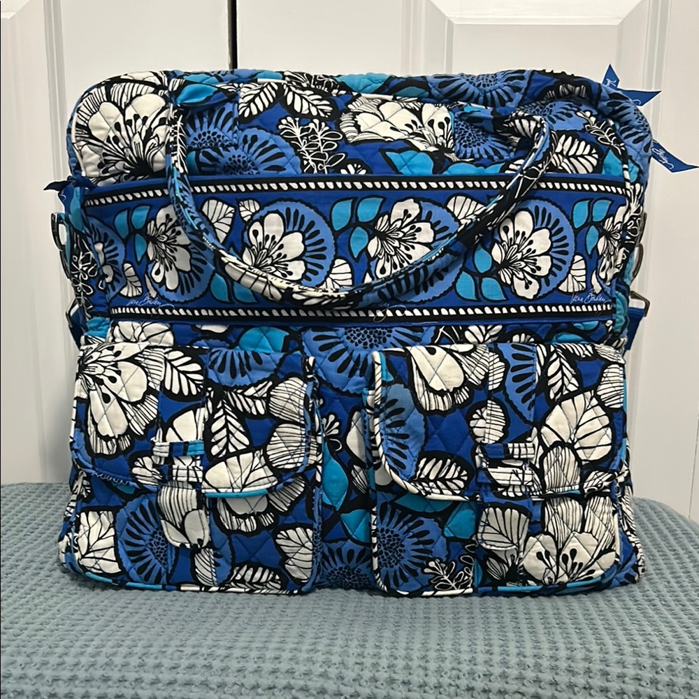 Vera Bradley Blue and Black Floral Travel Bag
